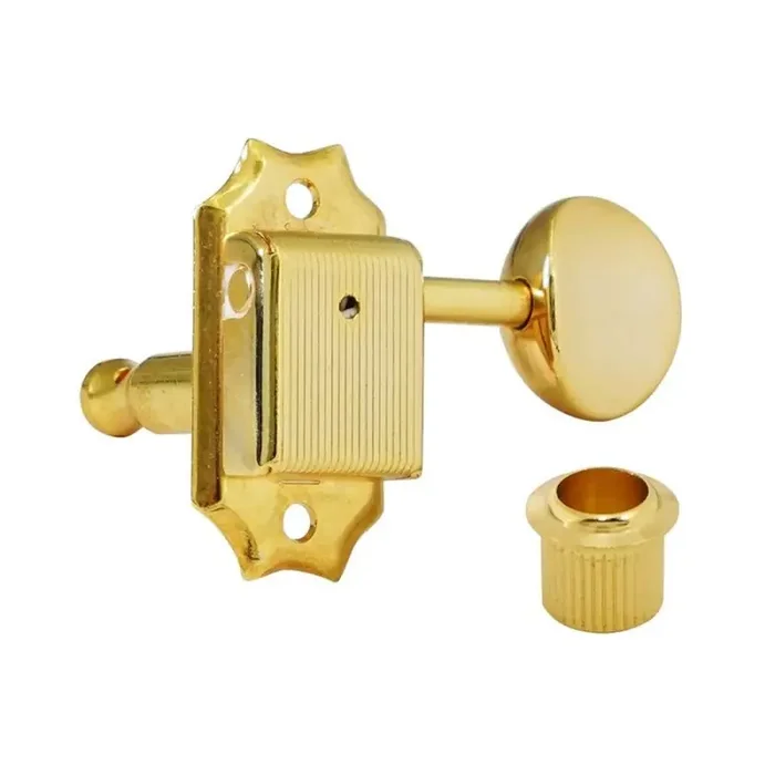 Hosco Japan machine heads for guitar, 3xL+3xR, Vintage Tone Revival Series, gold oval button, gold