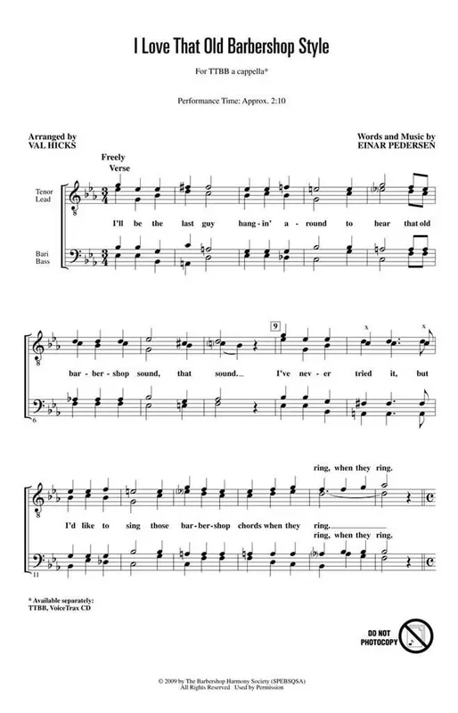 I Love That Old Barbershop Style