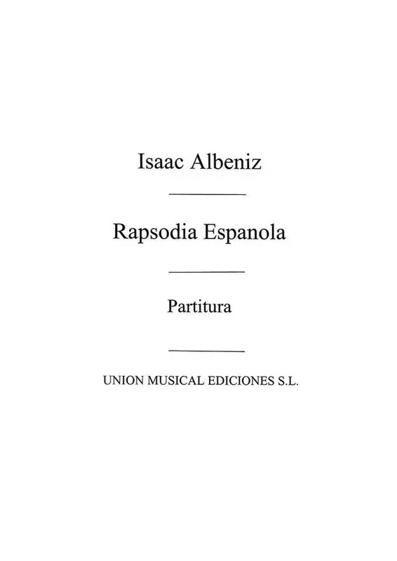 Isaac Albéniz Rapsodia Espanola Klavier Duett