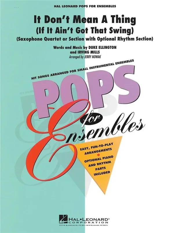 It Don‘t Mean A Thing (Arr. Jerry Nowak) Saxophon Ensemble