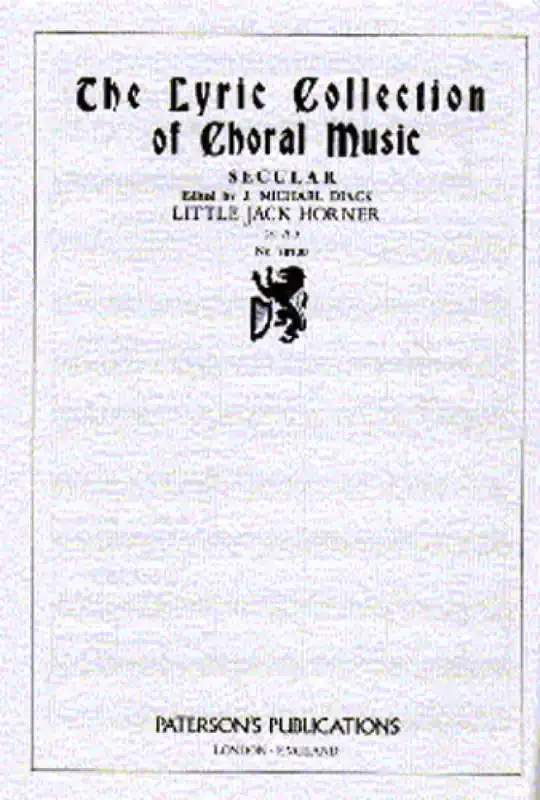 J. Michael Diack Little Jack Horner Frauenchor mit Klavier/Orgel