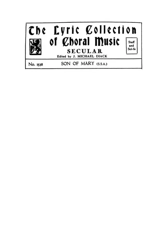 J. Michael Diack Son Of Mary Frauenchor mit Begleitung