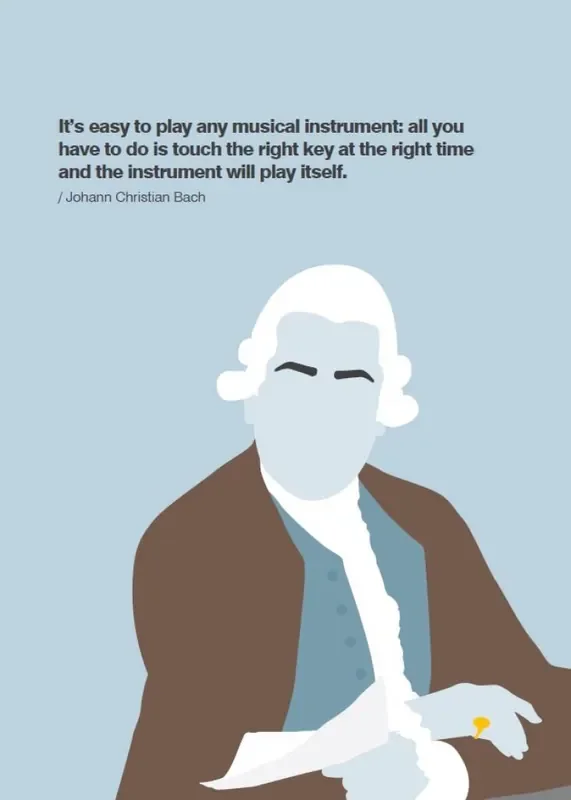 J S Bach Portrait Greetings Card