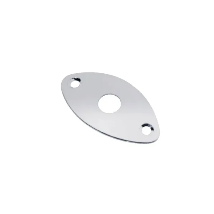 Jack plate, football shape, chrome, slanted metal