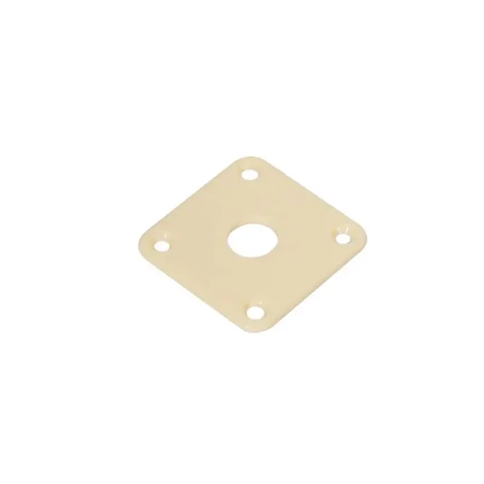 Jack plate, square, ivory, plastic 34x34mm, flat