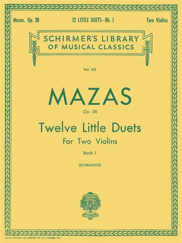 Jacques-Féréol Mazas 12 Little Duets, Op. 38 – Book 1 Violine mit Begleitung