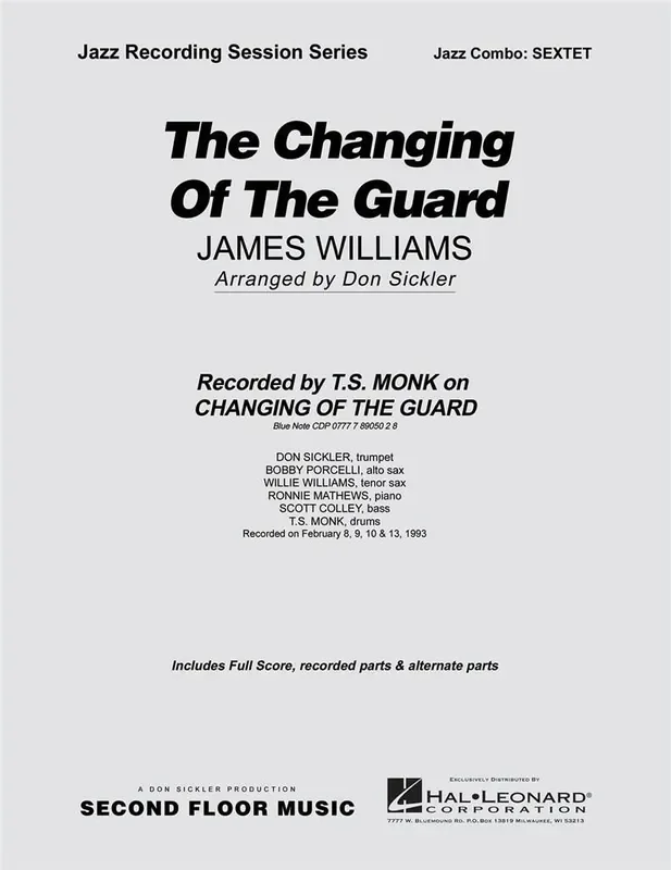 James Williams The Changing of the Guard (Arr. Don Sickler) Jazz Ensemble
