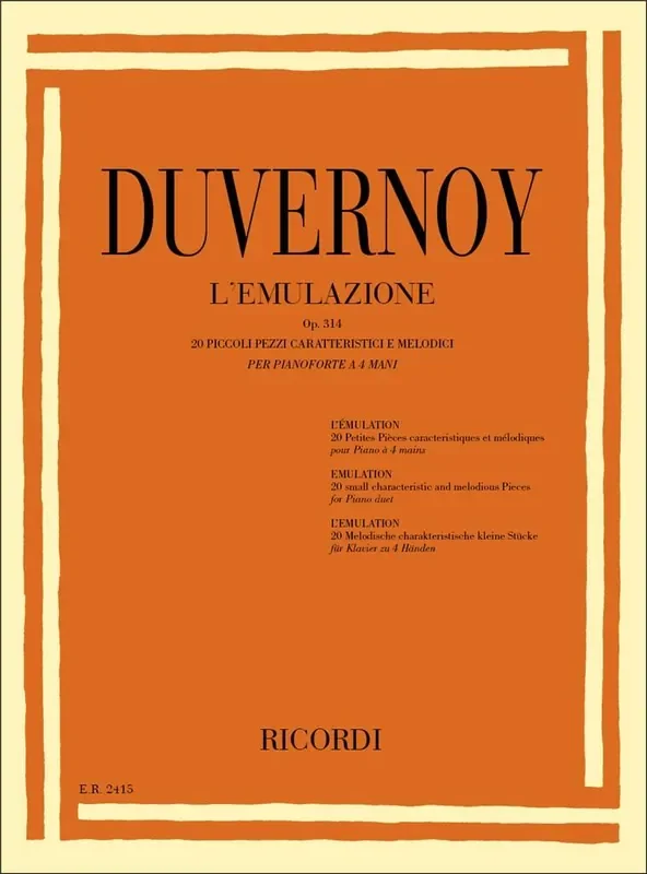 Jean-Baptiste Duvernoy L‘Emulazione Op. 314 Klavier vierhändig