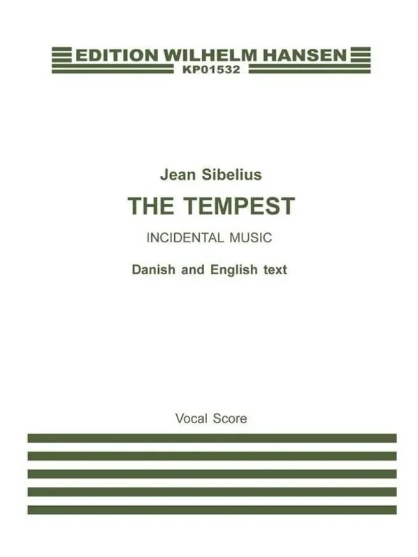 Jean Sibelius The Tempest Op. 109 Gemischter Chor mit Klavier/Orgel