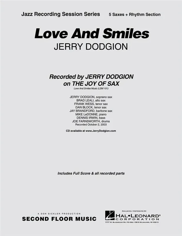 Jerry Dodgion Love and Smiles Jazz Ensemble