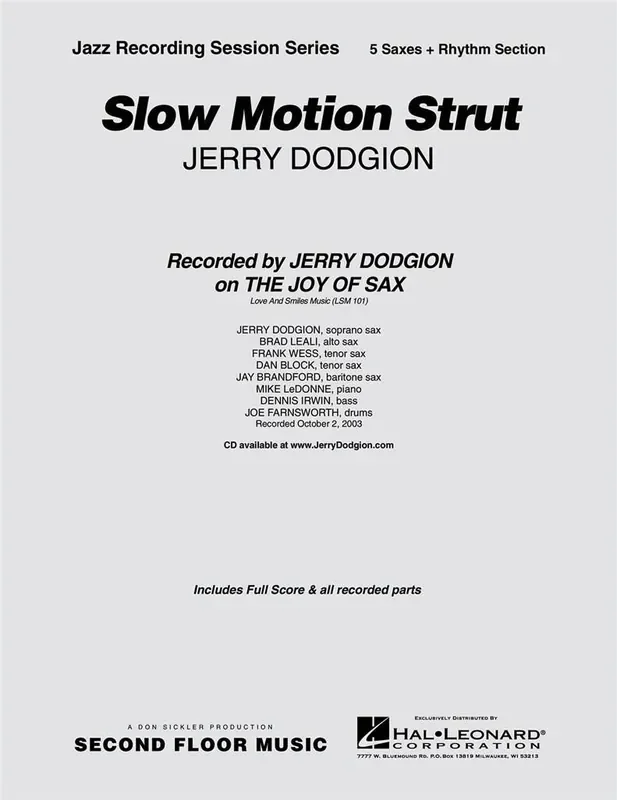 Jerry Dodgion Slow Motion Strut Jazz Ensemble