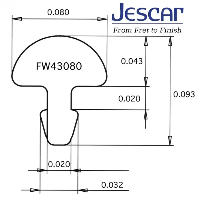 Jescar 43080 Fret Wire 2,03×1,09 Ring
