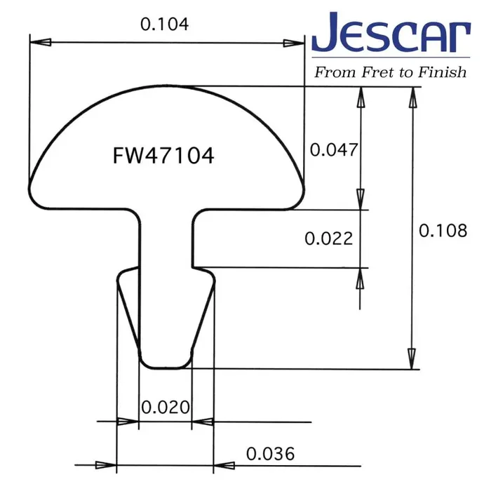 Jescar 47104 Fret Wire 2,64×1,19 Ring