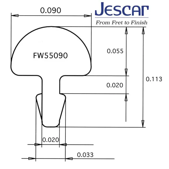 Jescar 55090S Fret Wire 2,28×1,40 Ring