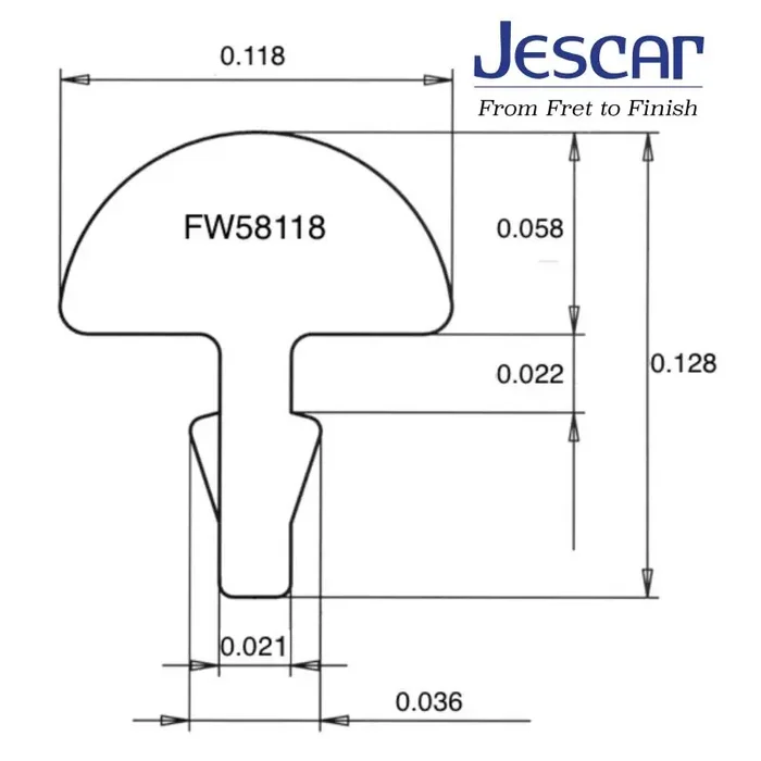 Jescar 58118 Fret Wire 2,99×1,47 Ring