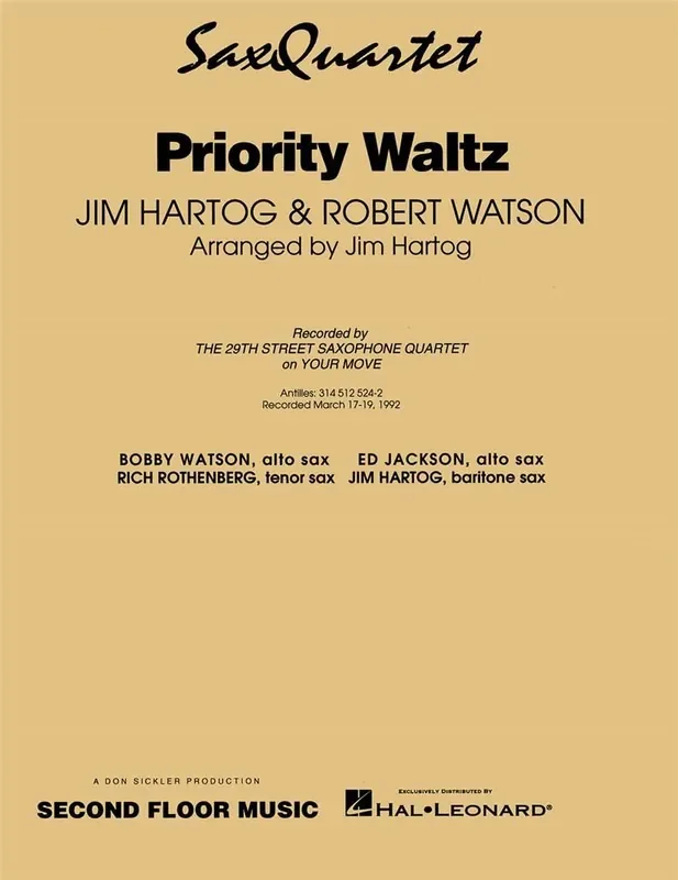 Jim Hartog Priority Waltz Saxophon Ensemble