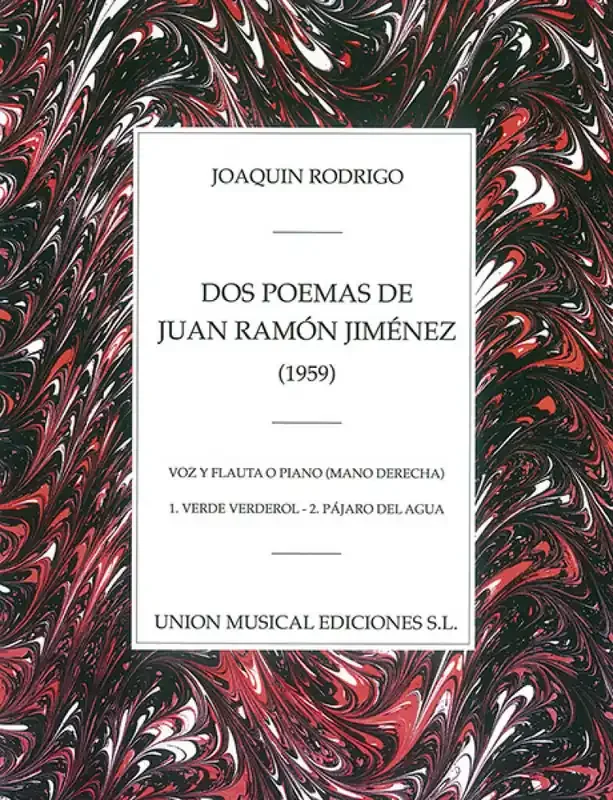 Joaquín Rodrigo Dos Poemas De Juan Ramon Jimenez Flöte mit Begleitung