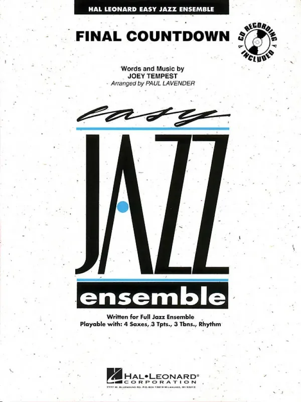 Joey Tempest Final Countdown (Arr. Paul Lavender) Jazz Ensemble