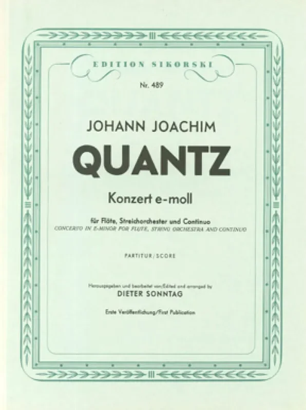 Johann Joachim Quantz Konzert Streichorchester mit Solo