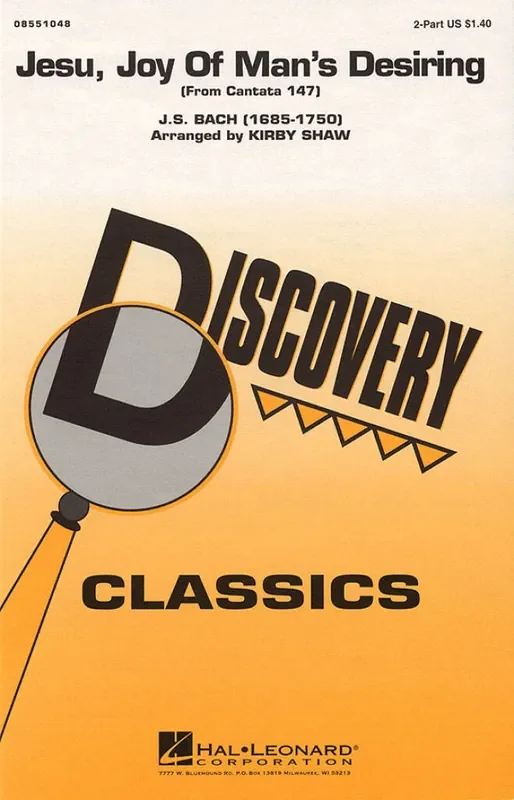 Johann Sebastian Bach Jesu, Joy of Man‘s Desiring (Arr. Kirby Shaw) Frauenchor mit Begleitung