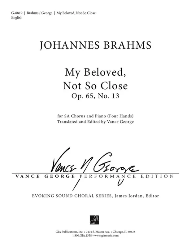 Johannes Brahms My Beloved, Not So Close Frauenchor mit Begleitung