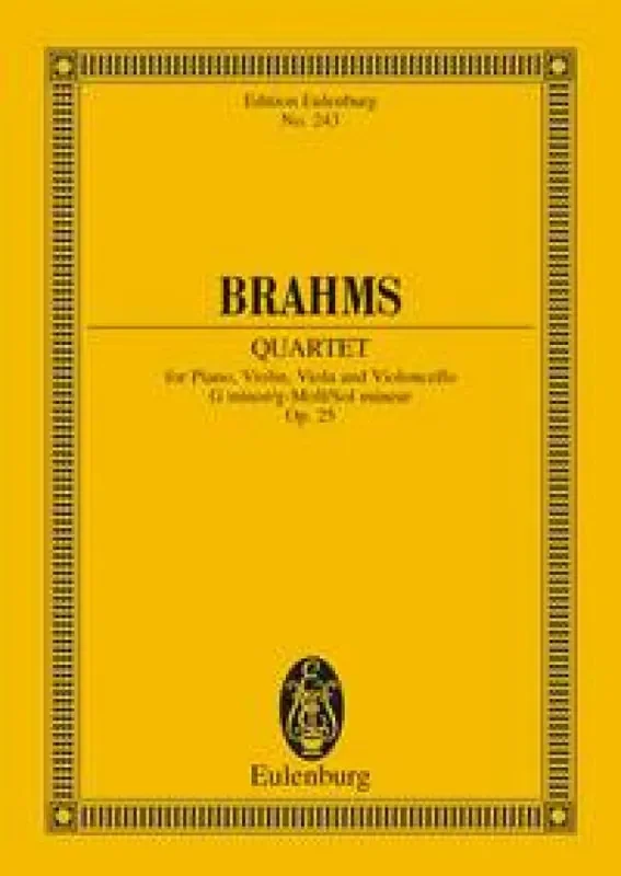Johannes Brahms Piano Quartet No 1 Op 25 In G Minor Klavierquartett