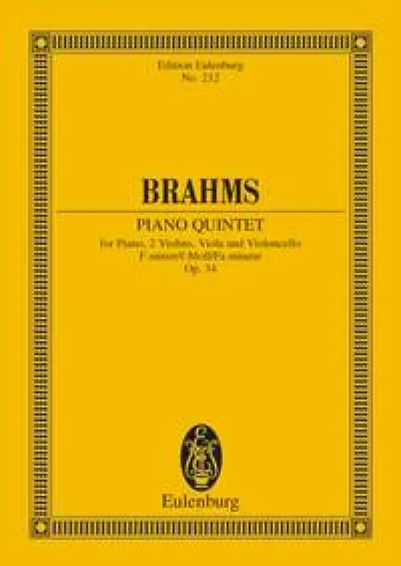 Johannes Brahms Piano Quintet Op 34 F Minor Kammerensemble