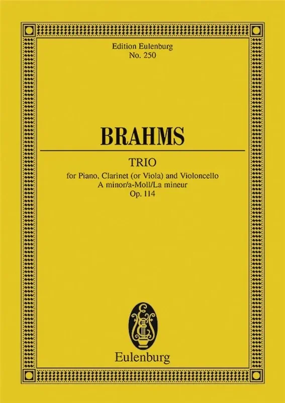Johannes Brahms Piano Trio In A Minor Op. 114 Orchester