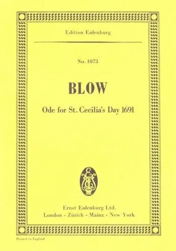 John Blow Ode for St. Cecilia‘s Day Gemischter Chor mit Ensemble