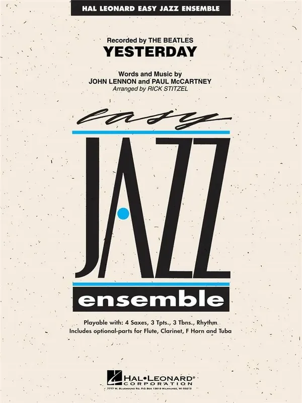 John Lennon Yesterday (Arr. Rick Stitzel) Jazz Ensemble