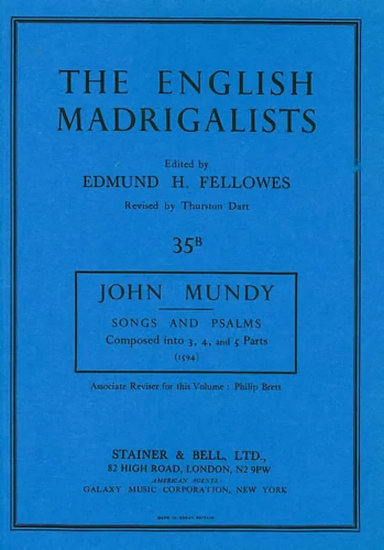 John Mundy Songs and Psalms Gemischter Chor mit Begleitung