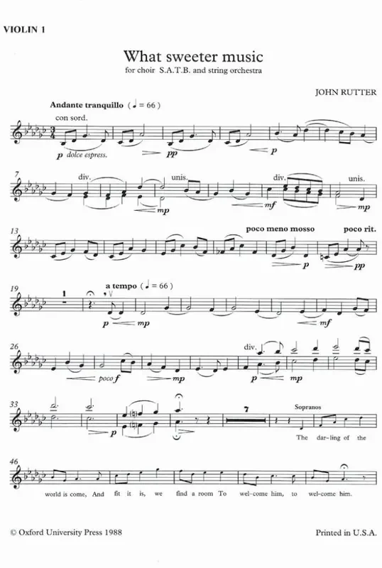John Rutter What Sweeter Music Gemischter Chor mit Begleitung