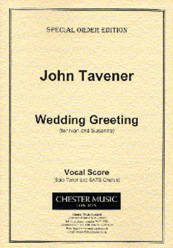 John Tavener Wedding Greeting Gemischter Chor mit Begleitung