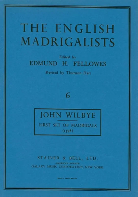 John Wilbye First Set Of Madrigals Gemischter Chor mit Begleitung
