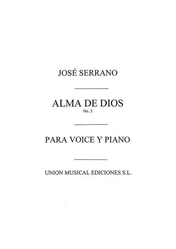 Jose Serrano Alma De Dios No.3 Seguidillas Gesang Solo
