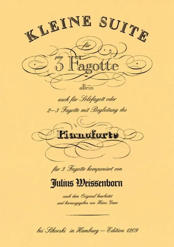 Julius Weissenborn Kleine Suite Fagott Ensemble