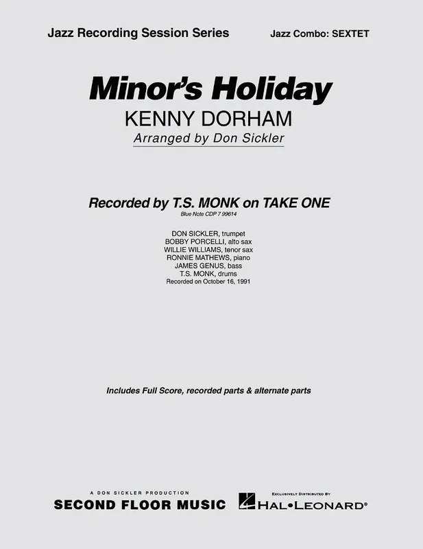Kenny Dorham Minor‘s Holiday Full Score (Arr. Don Sickler) Jazz Ensemble