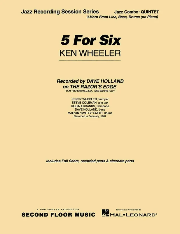 Kenny Wheeler 5 For Six Five Full Score Jazz Ensemble