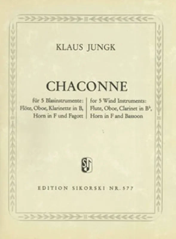 Klaus Jungk Chaconne Bläserensemble