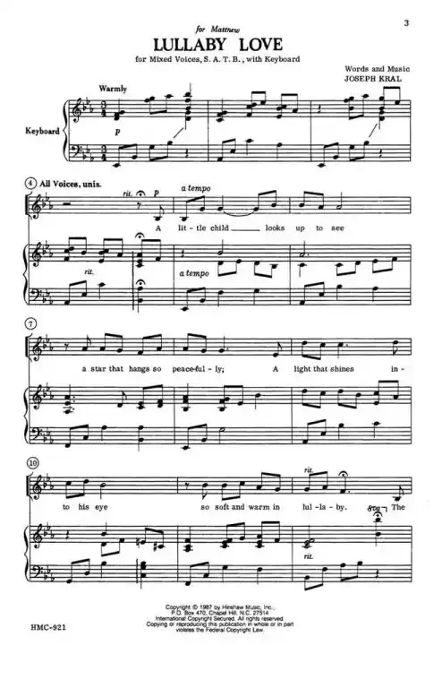 Kral, Joseph Lullaby Love