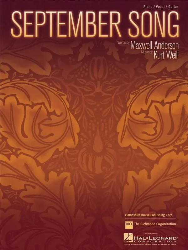 Kurt Weill September Song Klavier, Gesang, Gitarre (Songbooks)