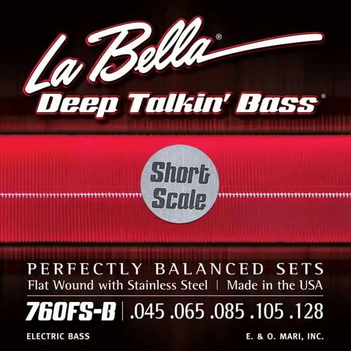 La Bella Deep Talkin‘ Bass string set electric 5-string bass, stainless steel flatwound, short scale 045-065-085-105-128