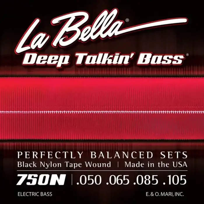 La Bella Deep Talkin‘ Bass string set electric bass, black nylon tape wound, light, 050-065-080-105 longscale