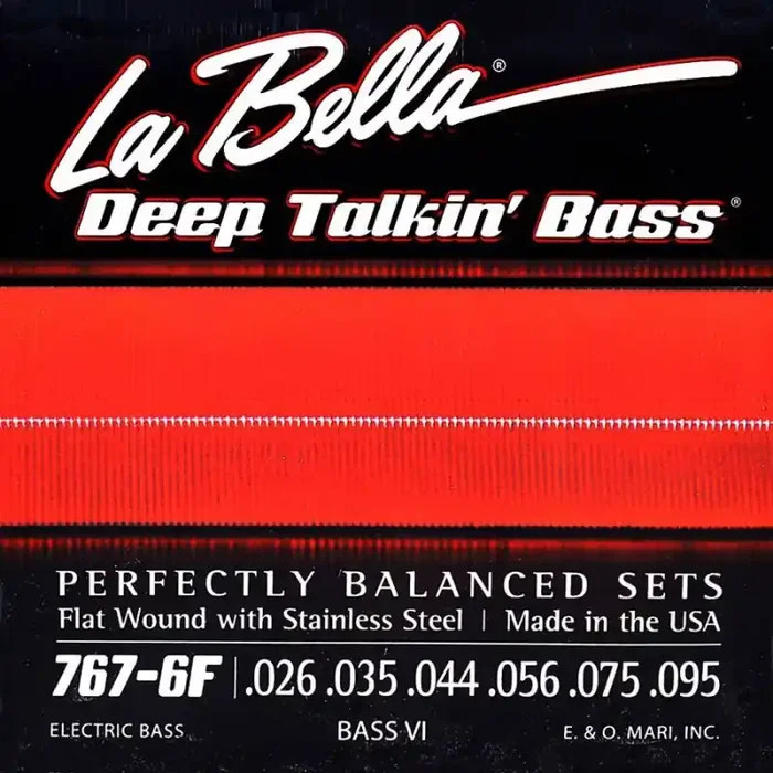 La Bella Deep Talkin‘ Bass string set electric bass VI, stainless steel flatwound, 026-035-044-056-075-095
