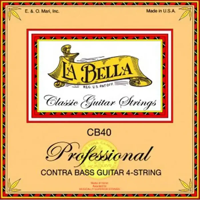 La Bella Multi-Size Guitars string set contrabass 4, 750mm scale, clear nylon trebles & silverplated basses