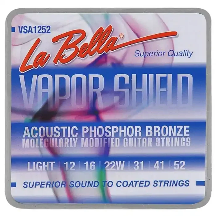 La Bella Vapor Shield Series string set acoustic phosphor bronze light, 012-016-022W-031-041-052