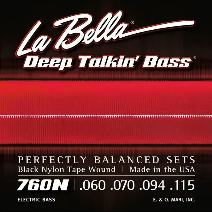 LaBella Deep Talkin‘ Bass snarenset basgitaar, black nylon tape wound, 060-070-094-115 longscale