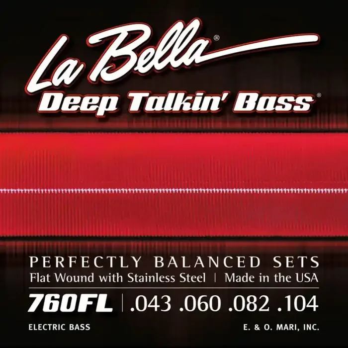 LaBella Deep Talkin‘ Bass snarenset elektrisch basgitaar, stainless steel flatwound, light, 043-060-082-104 longscale
