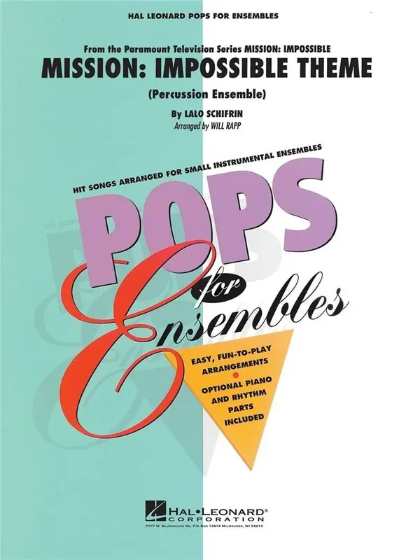 Lalo Schifrin Mission Impossible (Arr. Will Rapp) Percussion Ensemble