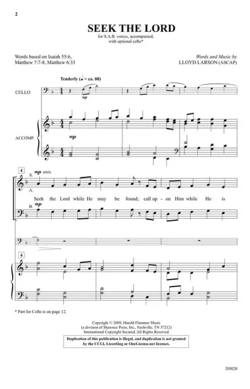 Larson, Lloyd Seek the Lord